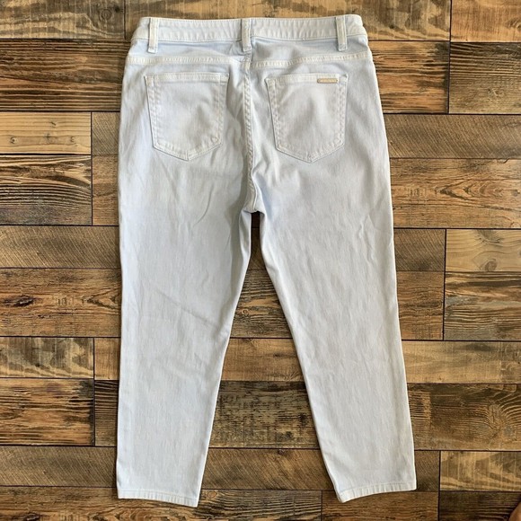 Michael Kors Izzy Cropped Skinny  Women Capri Size 8 Light Blue Mid Rise Calves - Picture 2 of 14